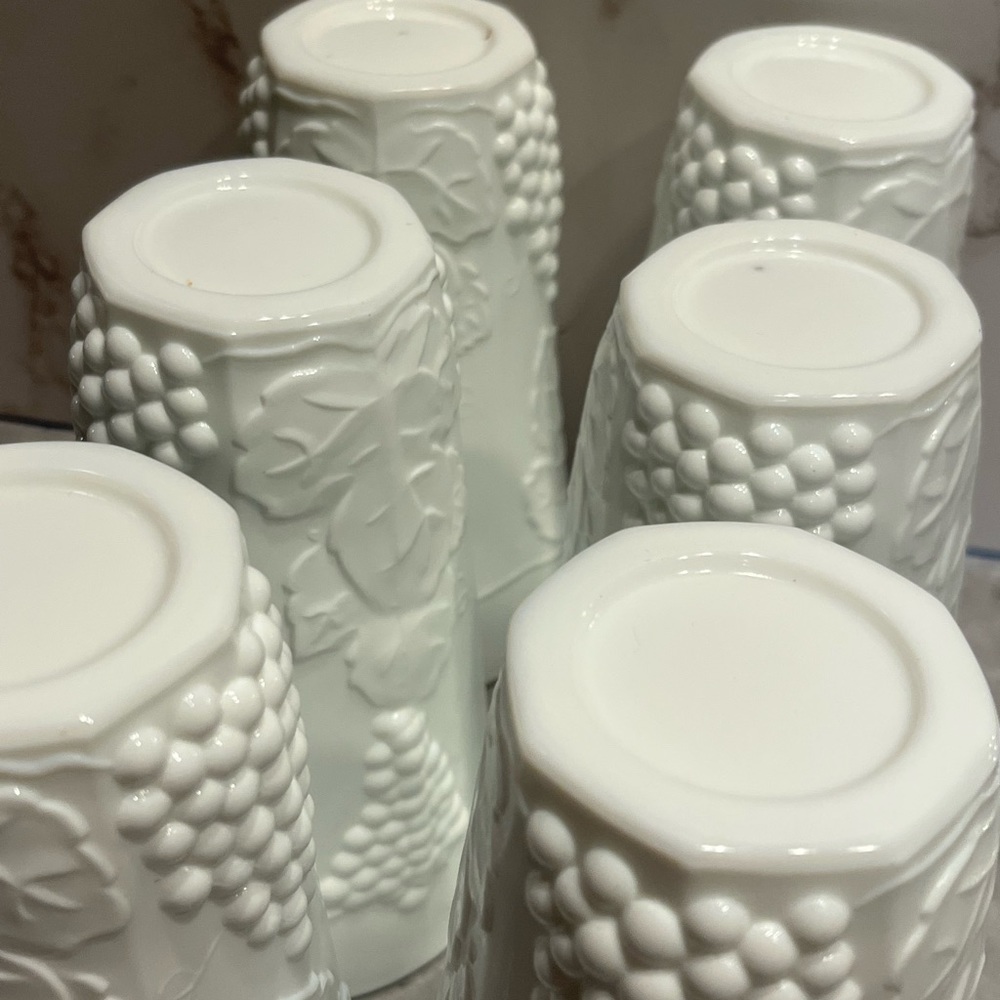 Indiana Glass Colony Harvest Milk Glass Tumbler white set of 6 vintage - Picture 7 of 11